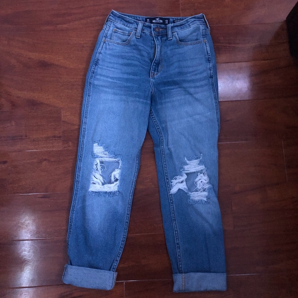 High Waisted Ripped Mom Jeans - Picture 2 of 3